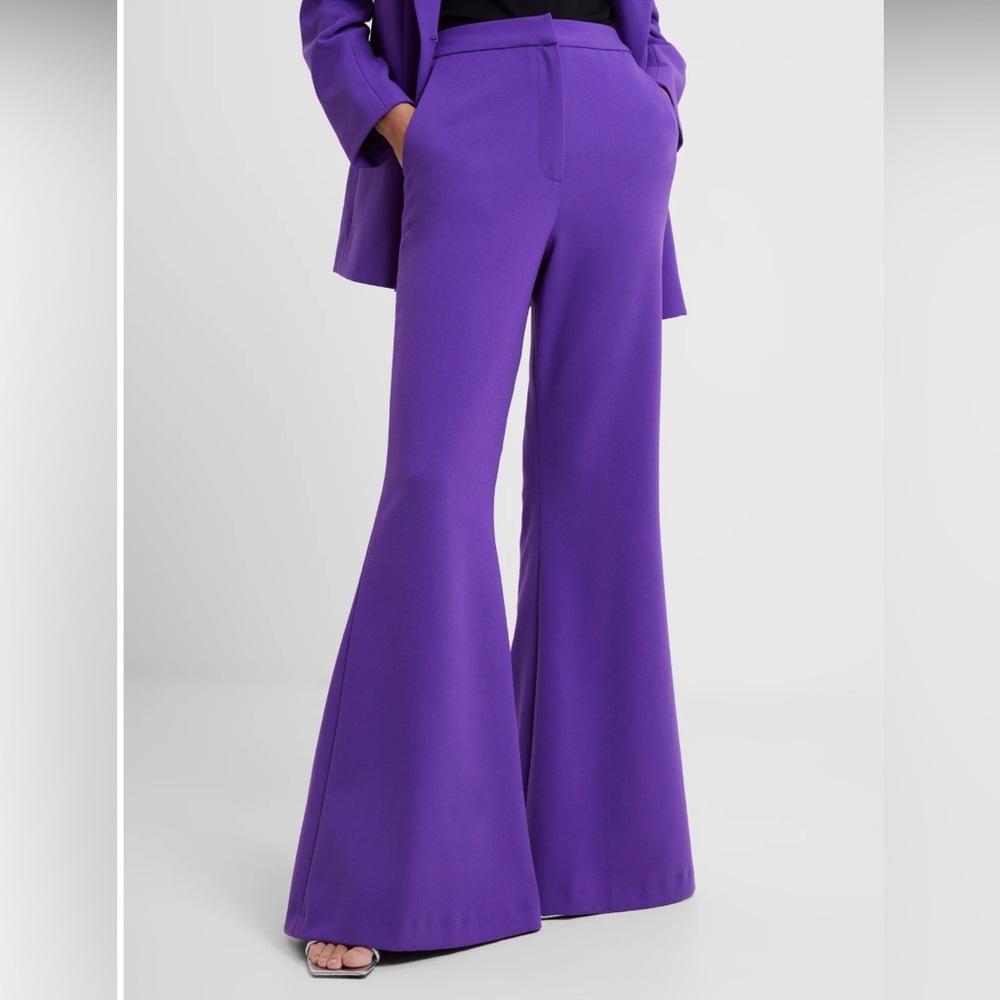 French Connection Whisper Flare Trousers in Cobalt Violet, Size 6 (US) NWOT
